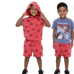 Spider-Man Kids' Red Hoodie and Shorts Set